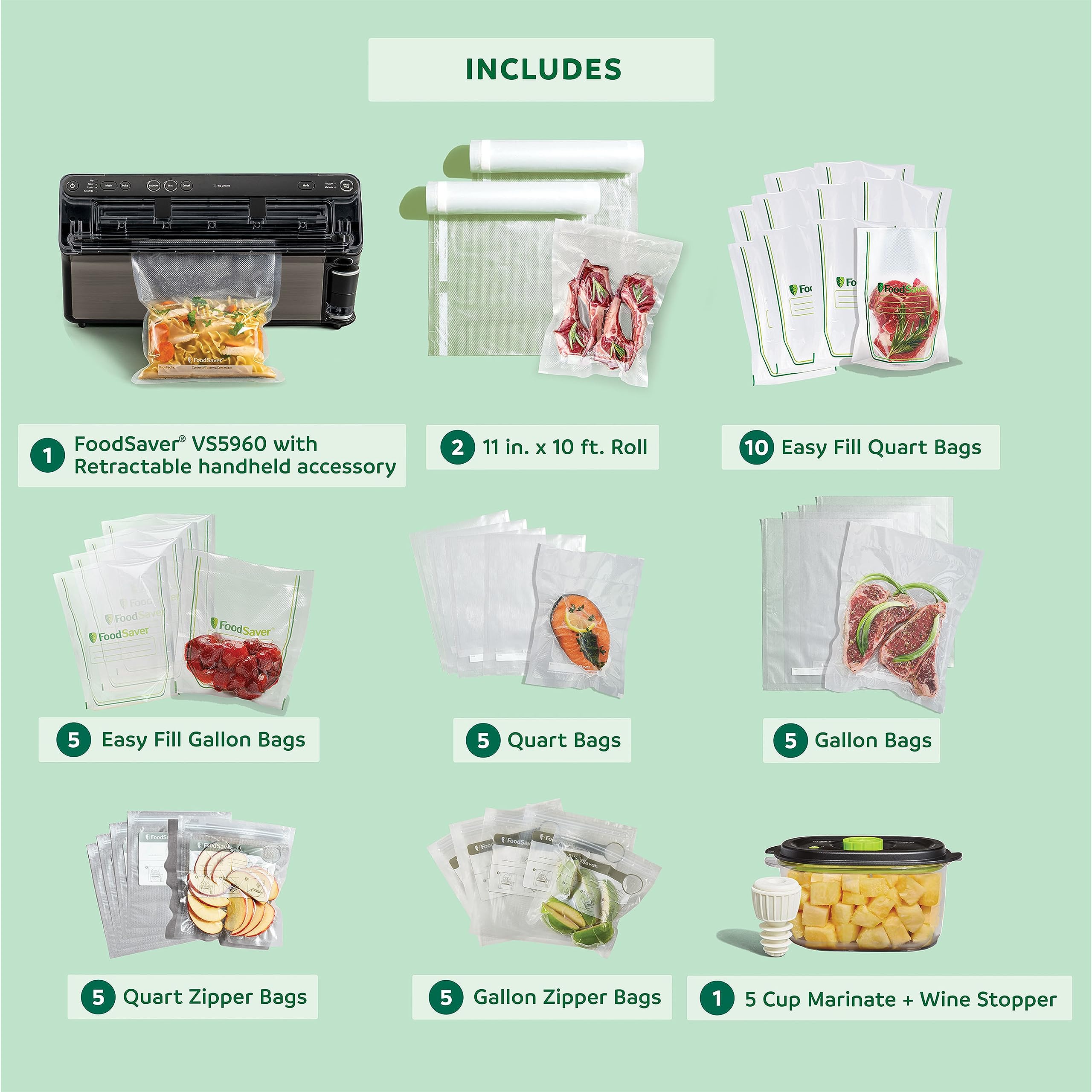 FoodSaver Elite LiquidPlus built-in drip tray keeps counters clean