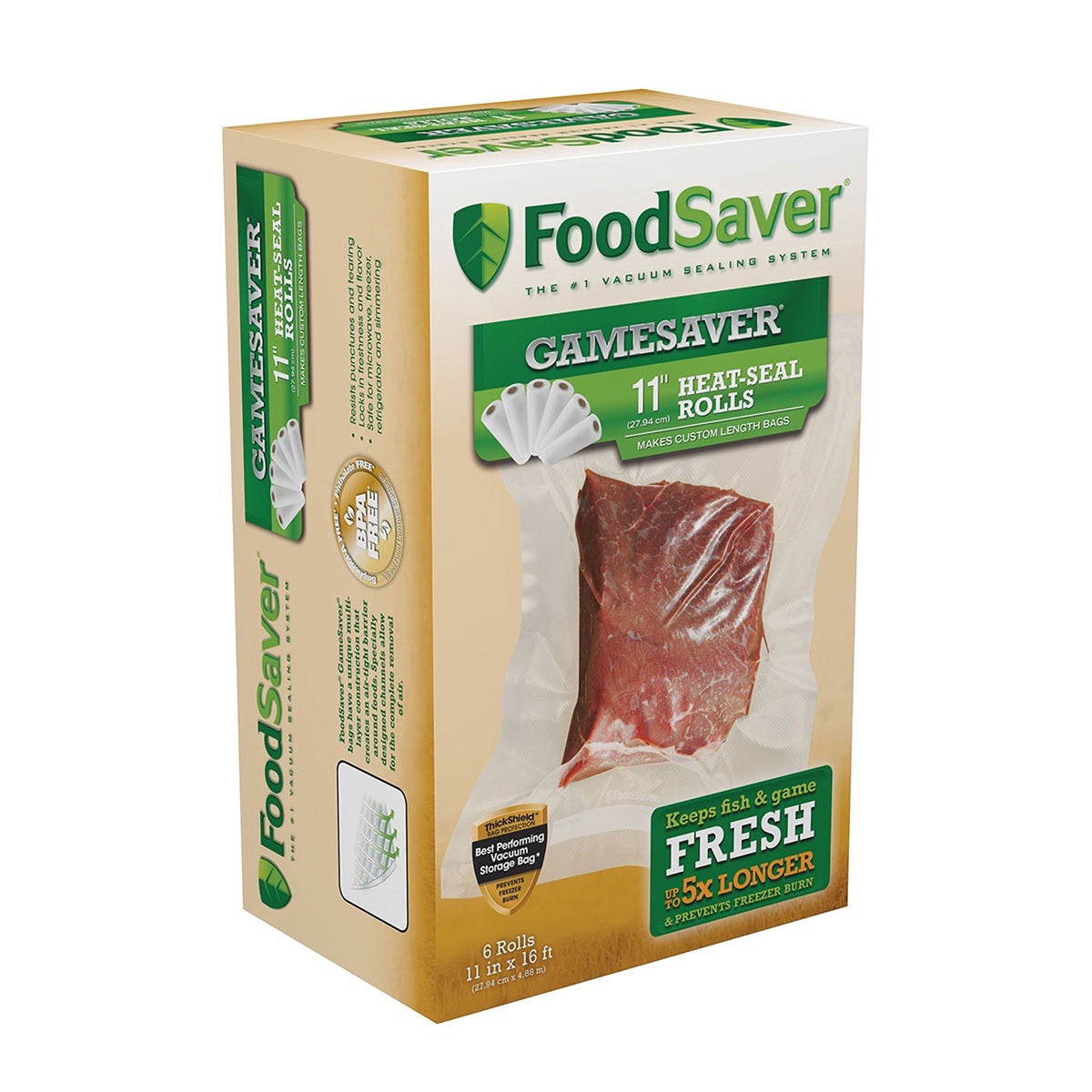 FoodSaver Gamesaver 11x16 seal roll for airtight, customizable bags