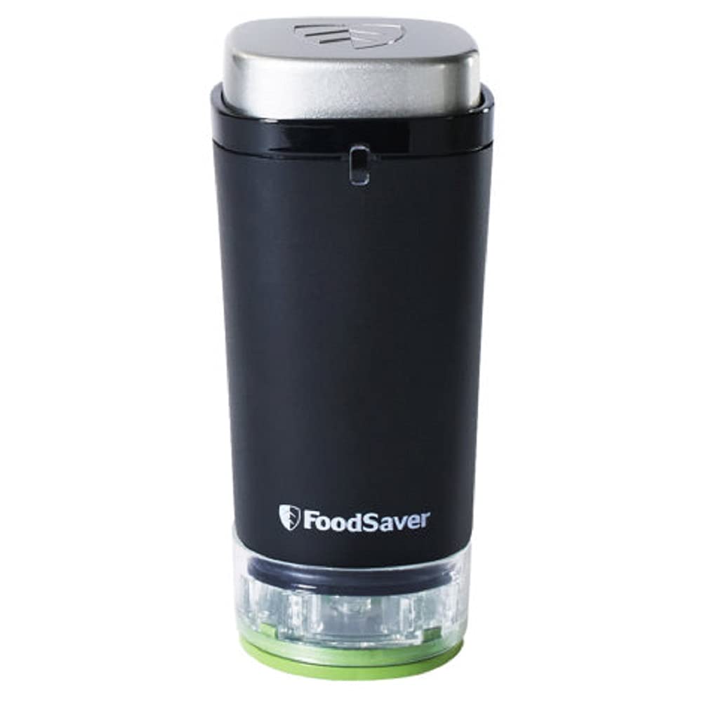 Foodsaver handheld vacuum sealer in action sealing a bag for freshness