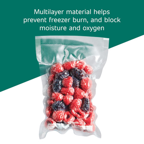 FoodSaver bag in microwave-safe setup for reheating frozen meals.