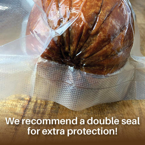 FoodVacBags microwave-safe bags keep prepared dishes ready to reheat safely.