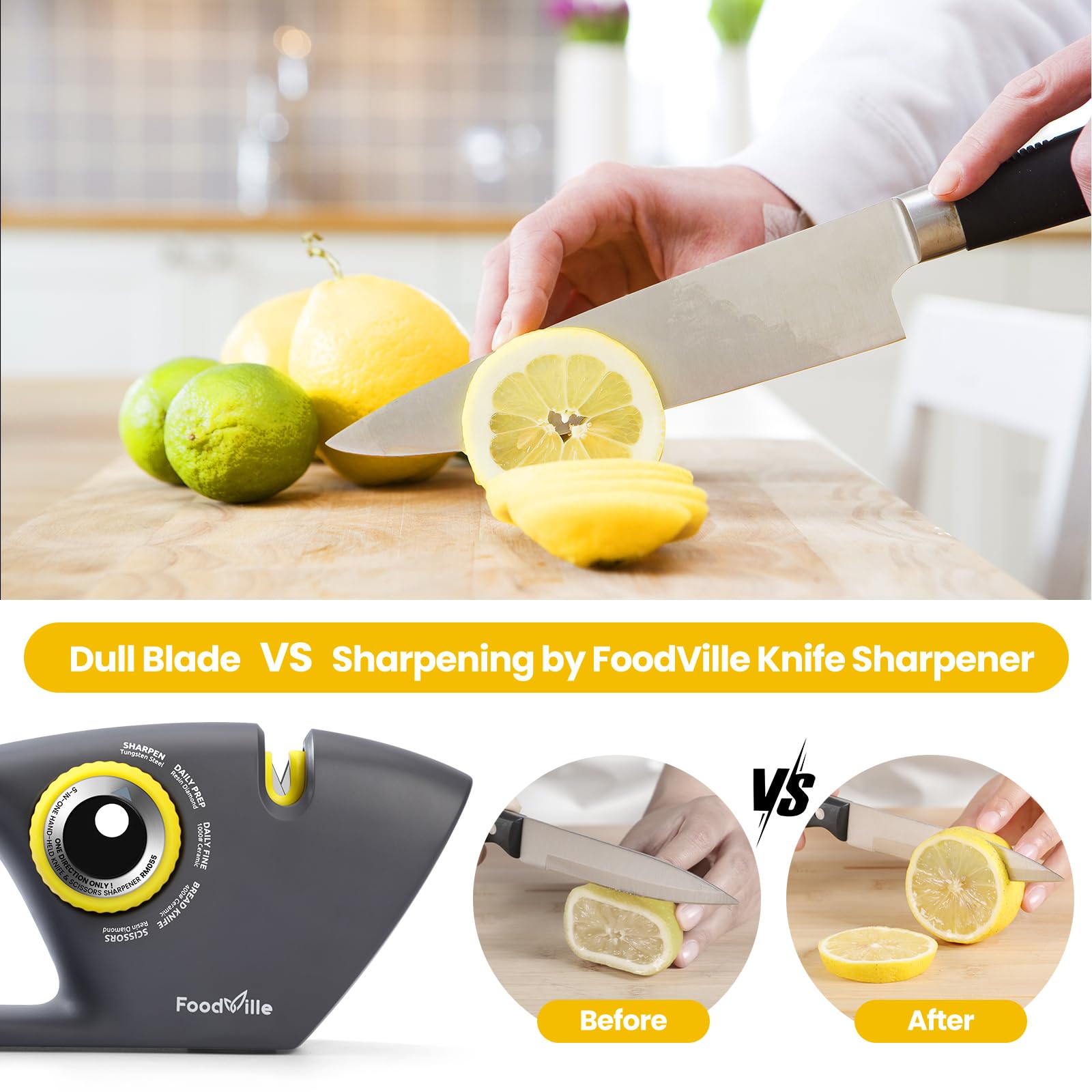 FoodVille bread-knife slot sharpens serrated blades with dedicated stage