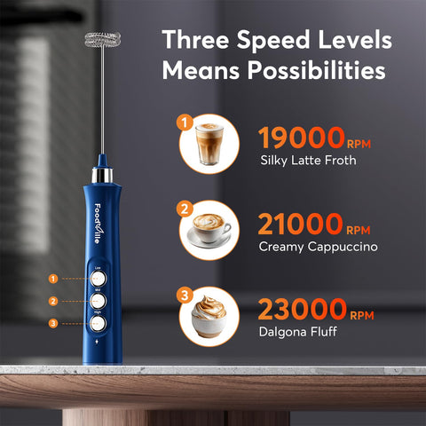 FoodVille MF02 durable motor ensures reliable daily beverage frothing