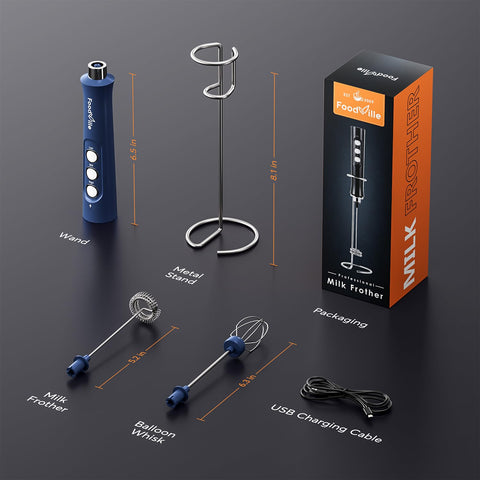 FoodVille MF02 multi-use frother for coffee, tea, and matcha at home