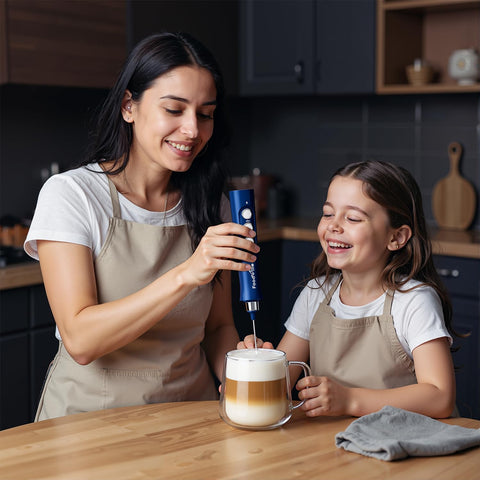 FoodVille MF02 stainless whisk creates creamier foam for specialty drinks