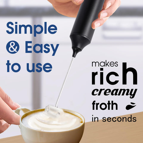 FoodVille MF05 stainless balloon whisk creates airy foam for cappuccinos.