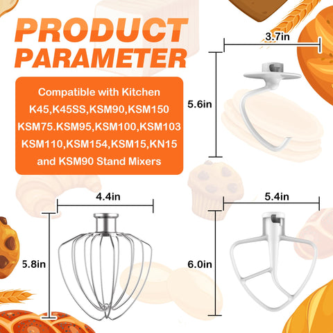 FOKIEE K45DH dough hook, coated, for even kneading of bread and dough.