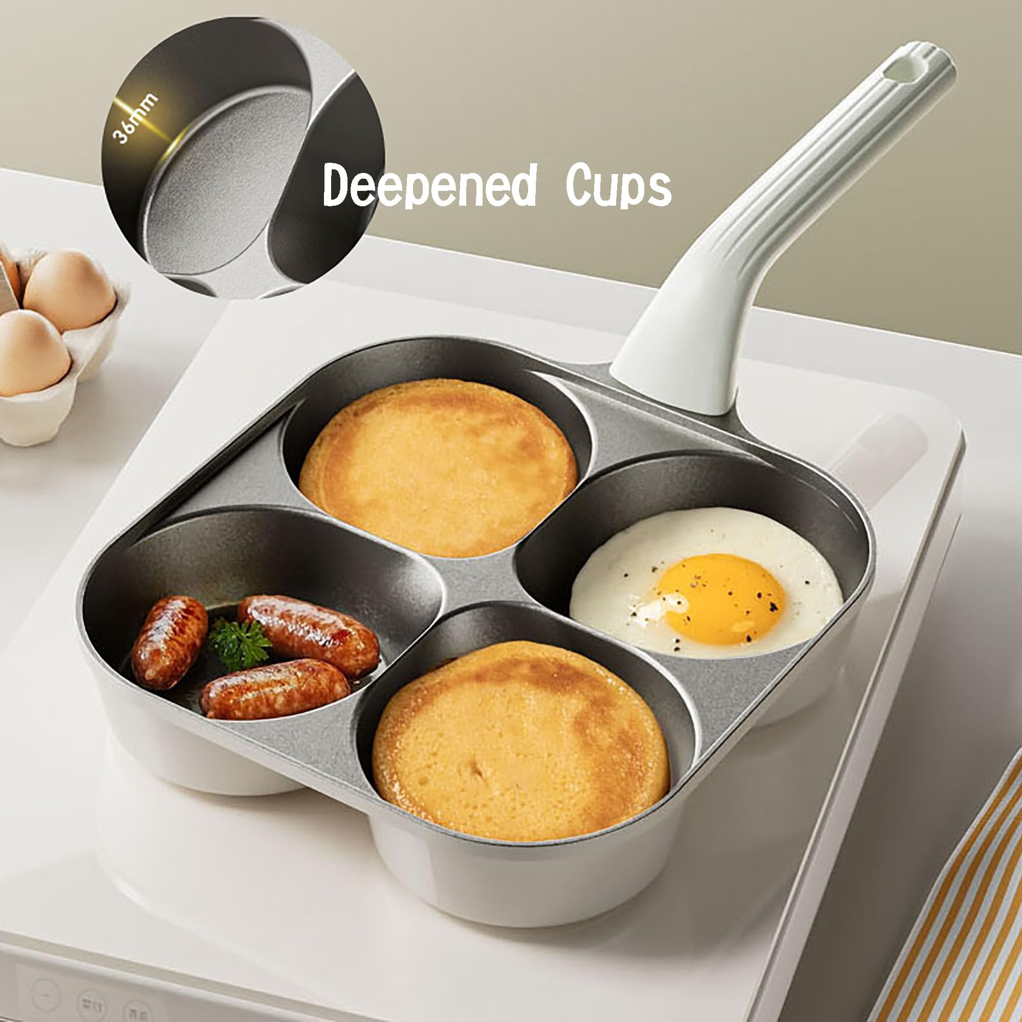 Foorey Home 4-cup deepened pan ideal for fluffy eggs and small breakfasts.
