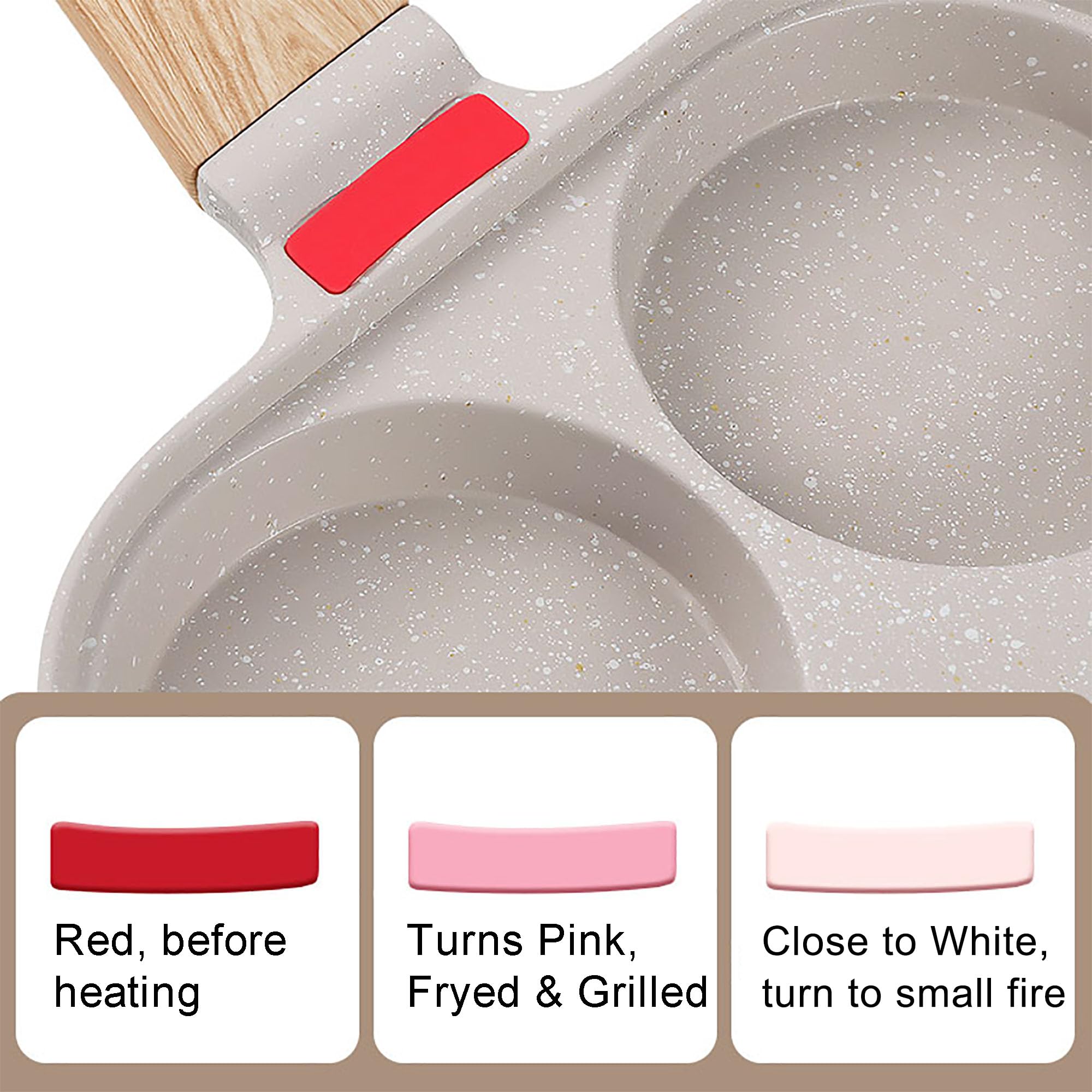Foorey Home 4-cup nonstick surface supports even heating for eggs.