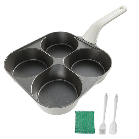 Foorey Home Egg Pan with upgraded titanium coating for durable, even heating.