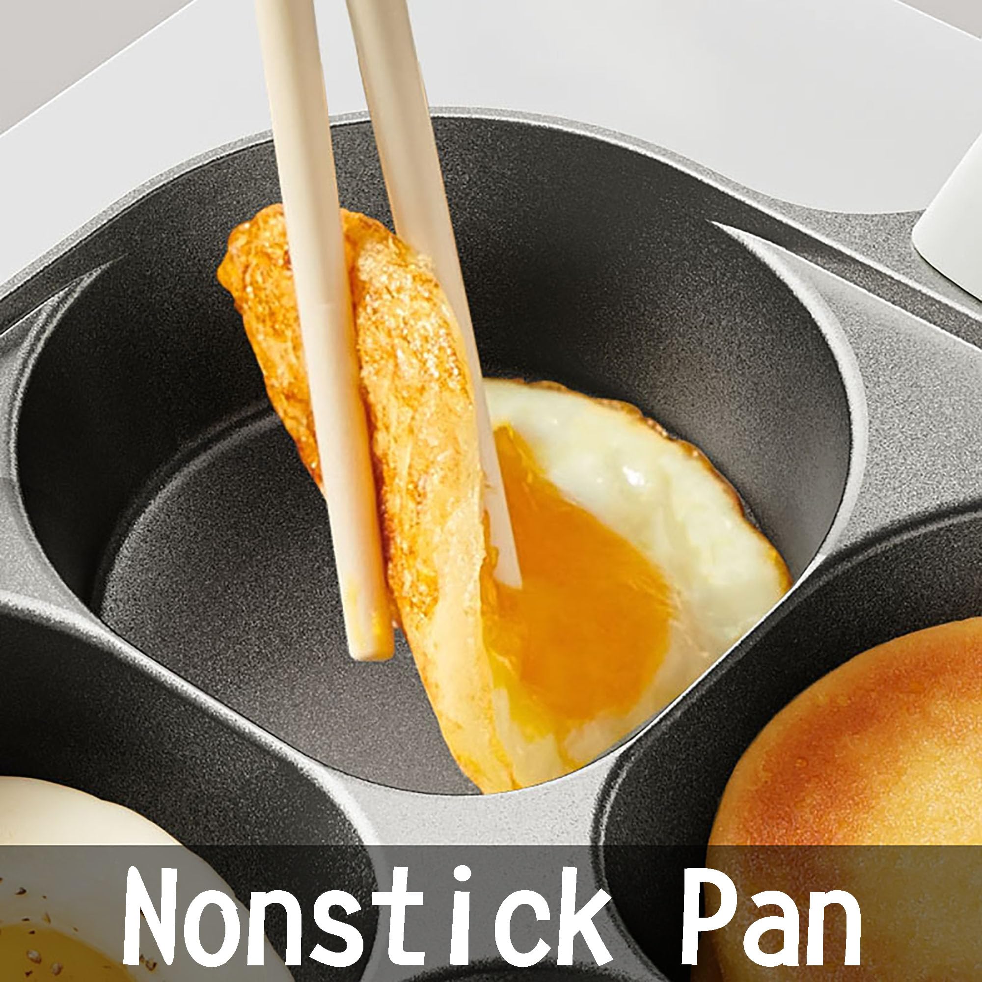 Foorey Home nonstick coating ensures easy release for quick breakfasts.
