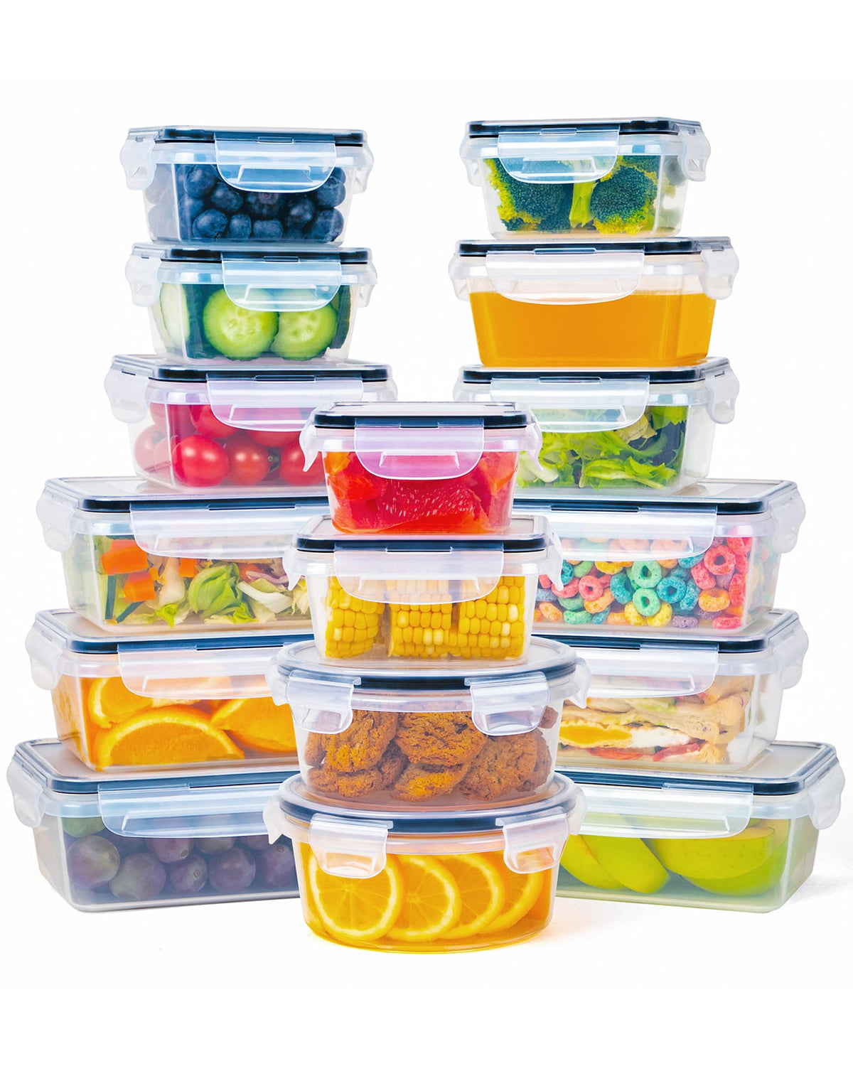 FOOYOO 32-piece storage set with lids, airtight and ready for pantry organization
