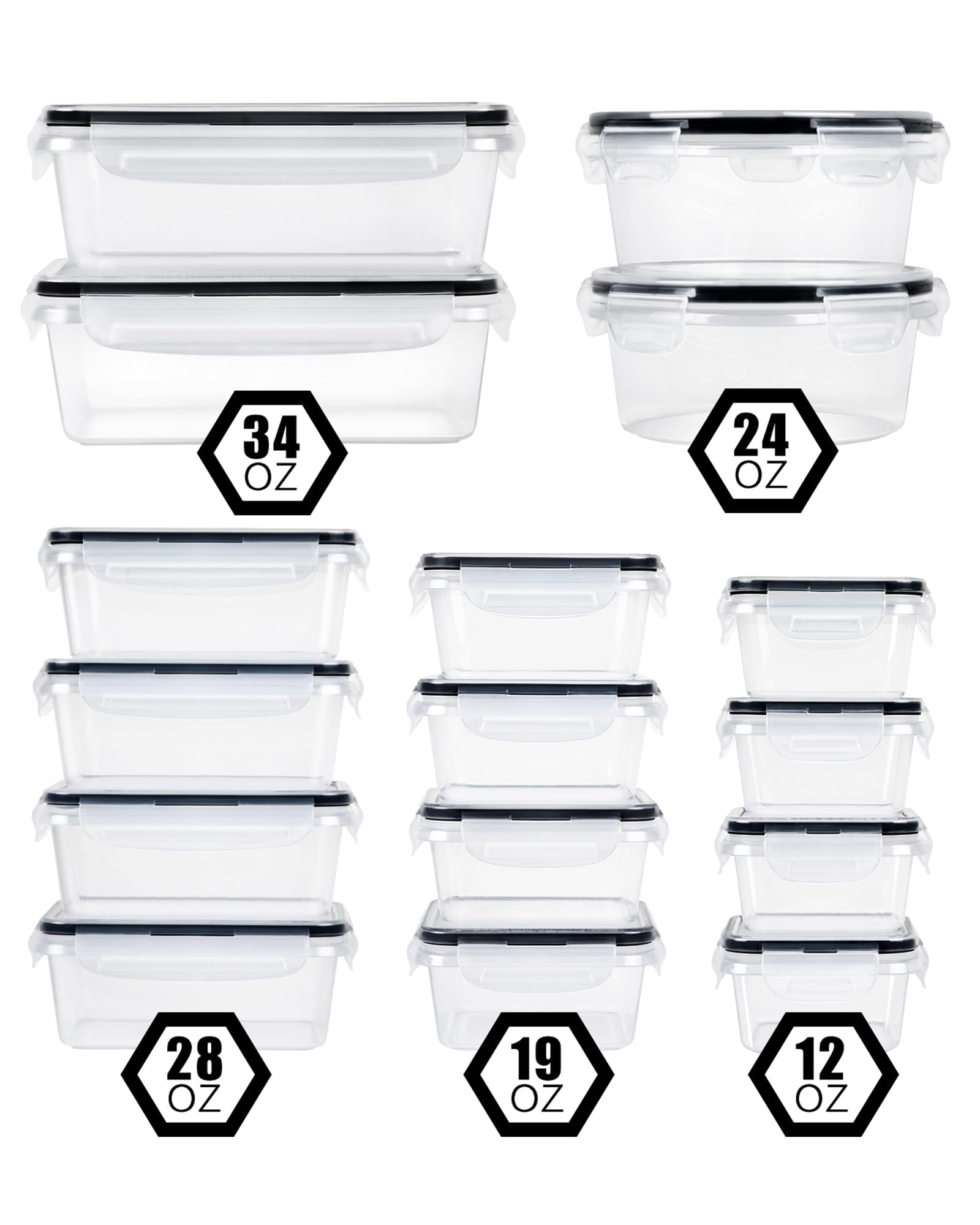 FOOYOO airtight lids snapped securely for leak-free lunch prep