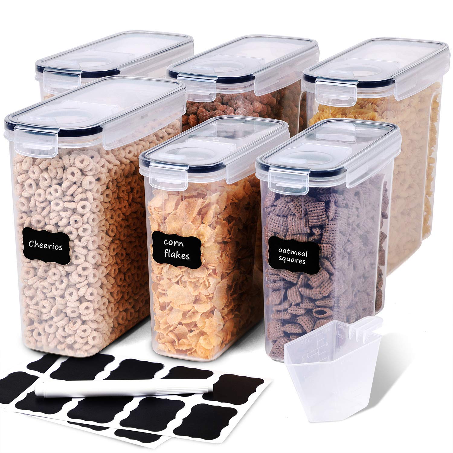 FOOYOO cereal containers set 4L with airtight lids keep cereals fresh and organized.