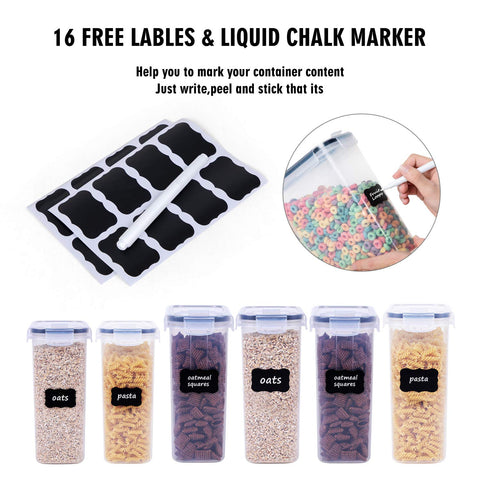 FOOYOO cereal containers 4L with four-sided locking lid closed for freshness.