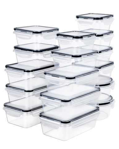 FOOYOO clear containers stacked neatly in fridge for easy access and freshness