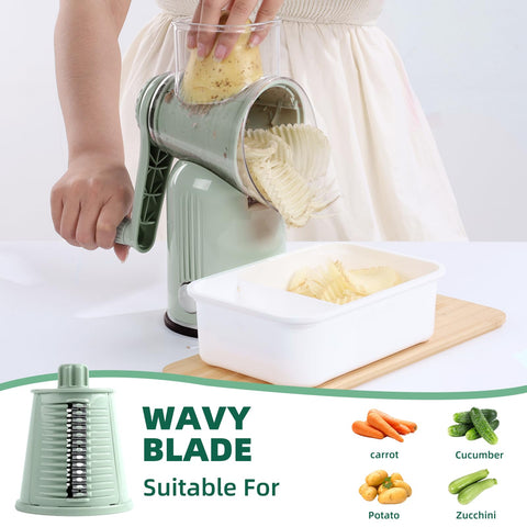 Fooyoubei wavy blade adding decorative texture to vegetables during slicing