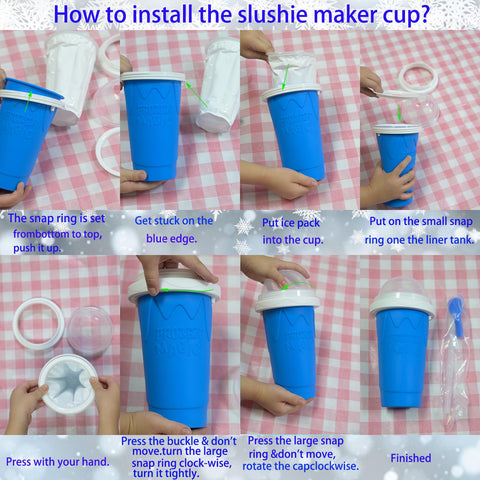 Blue slushy cup presented as a gift-ready package
