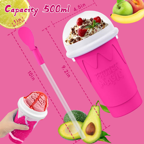 Fopudy Slushie Cup spoon-straw 2-in-1 for convenient snacking.