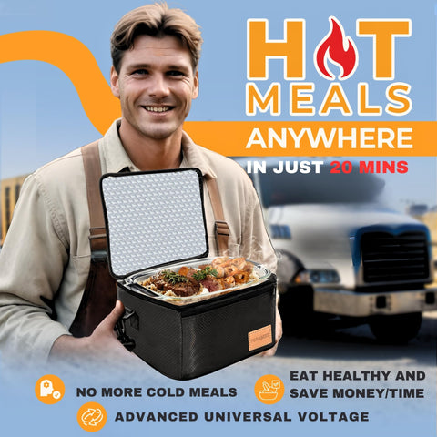 FORABEST electric lunch box interior open showing large capacity for up to 7 quarts