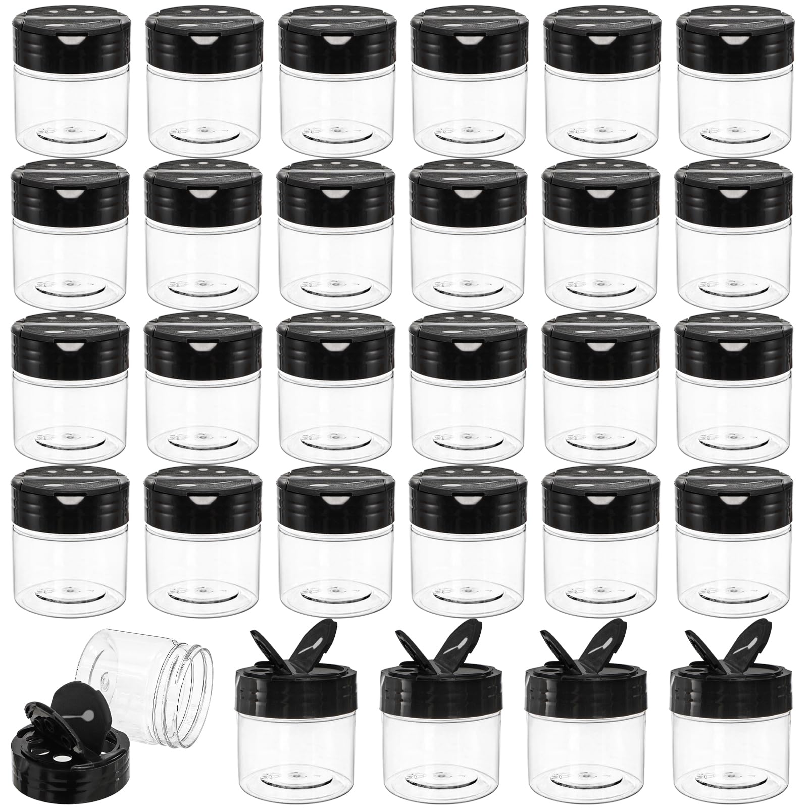 Foraineam clear plastic jar 4oz with transparent body for spices and pantry storage