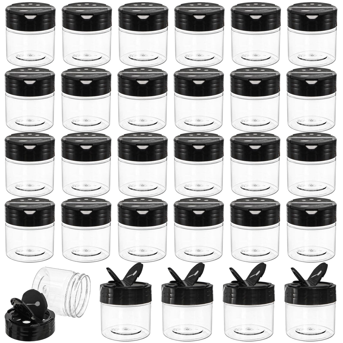 Foraineam clear plastic jar 4oz with transparent body for spices and pantry storage