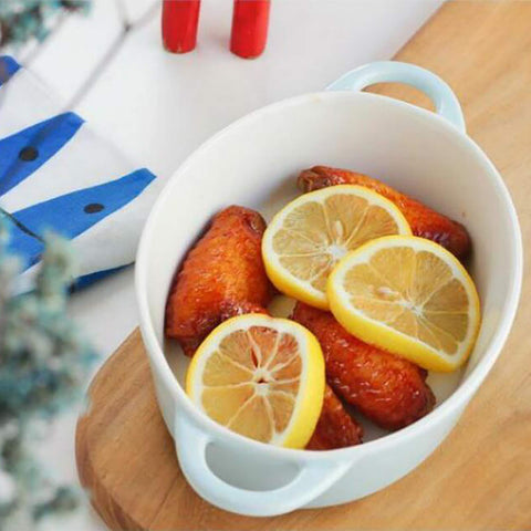 Foraineam green oval porcelain ramekin oven-to-table serving with style