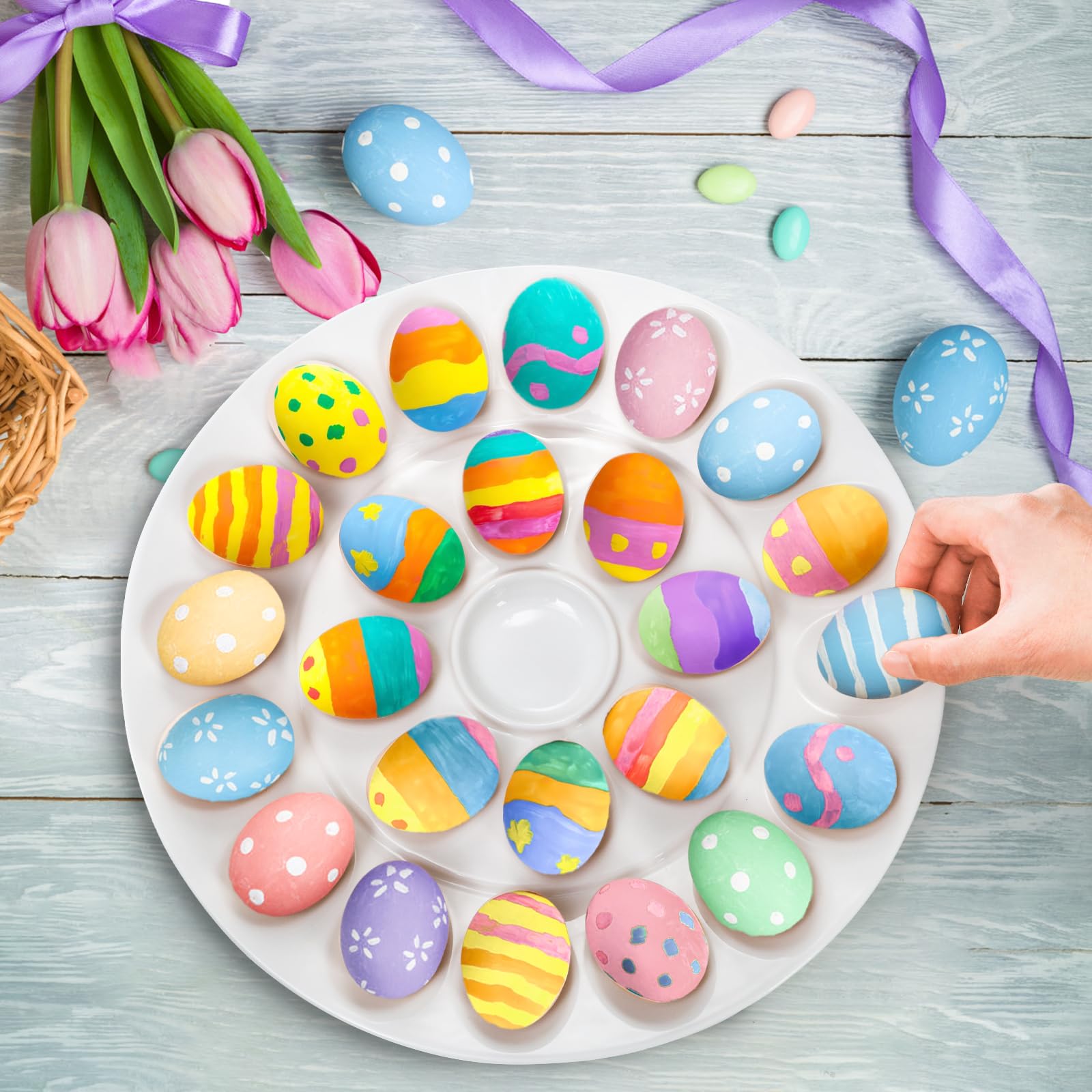 Foraineam porcelain tray with smooth finish for easy cleanup after meals.