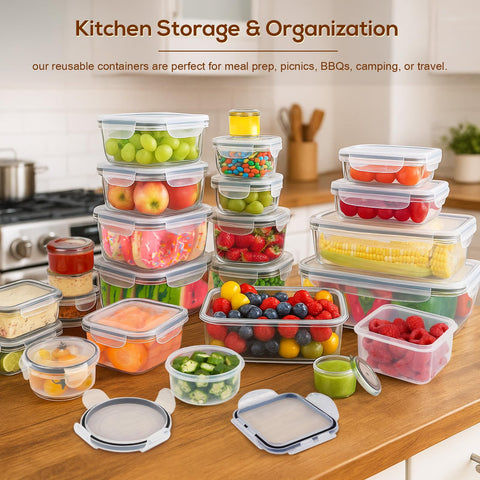 Forest Breathing microwave-safe plastic bowls for quick reheats without lids.