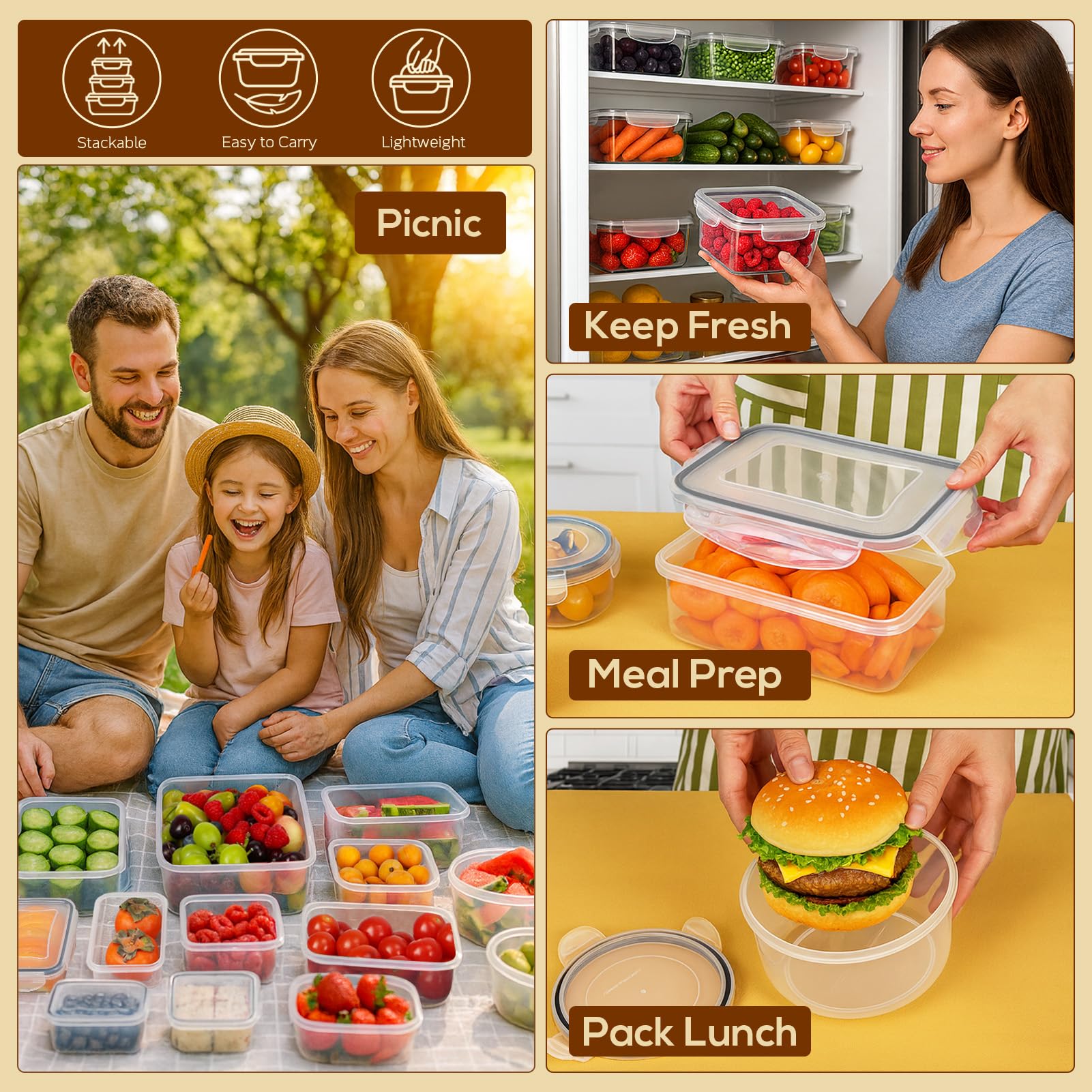 Forest Breathing portable meal-prep containers for on-the-go lunches.