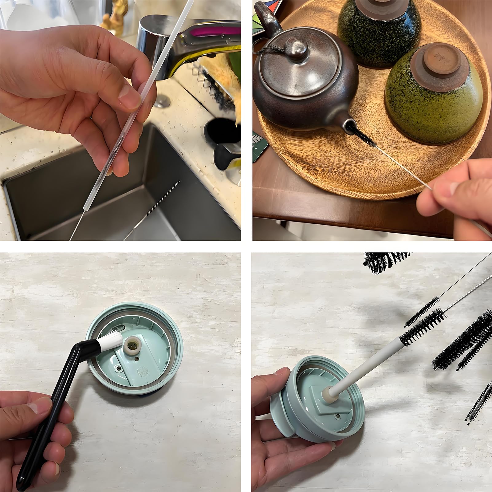 Forever Bene bendable stainless steel brushes with long handle reach curved pipelines