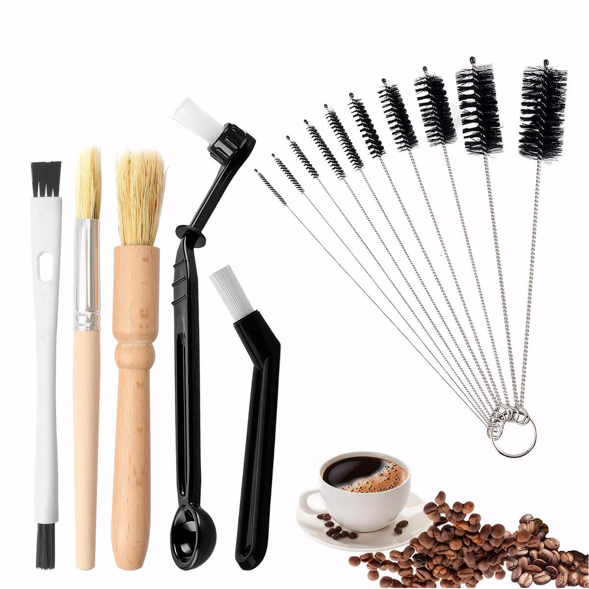 Forever Bene plastic nylon brushes for deep cleaning narrow grinder spaces