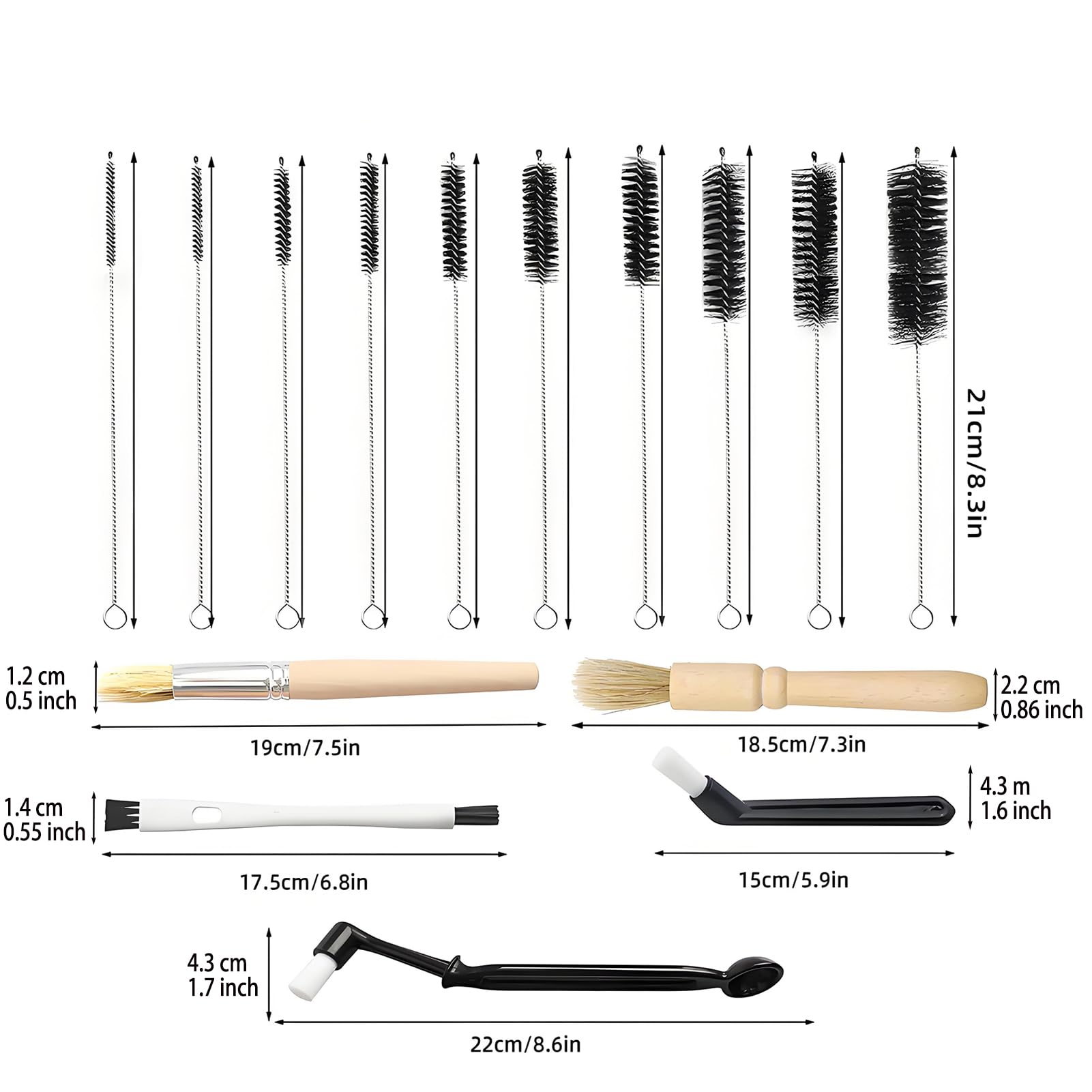 Forever Bene wooden coffee brush with pig bristles for durable gear cleaning