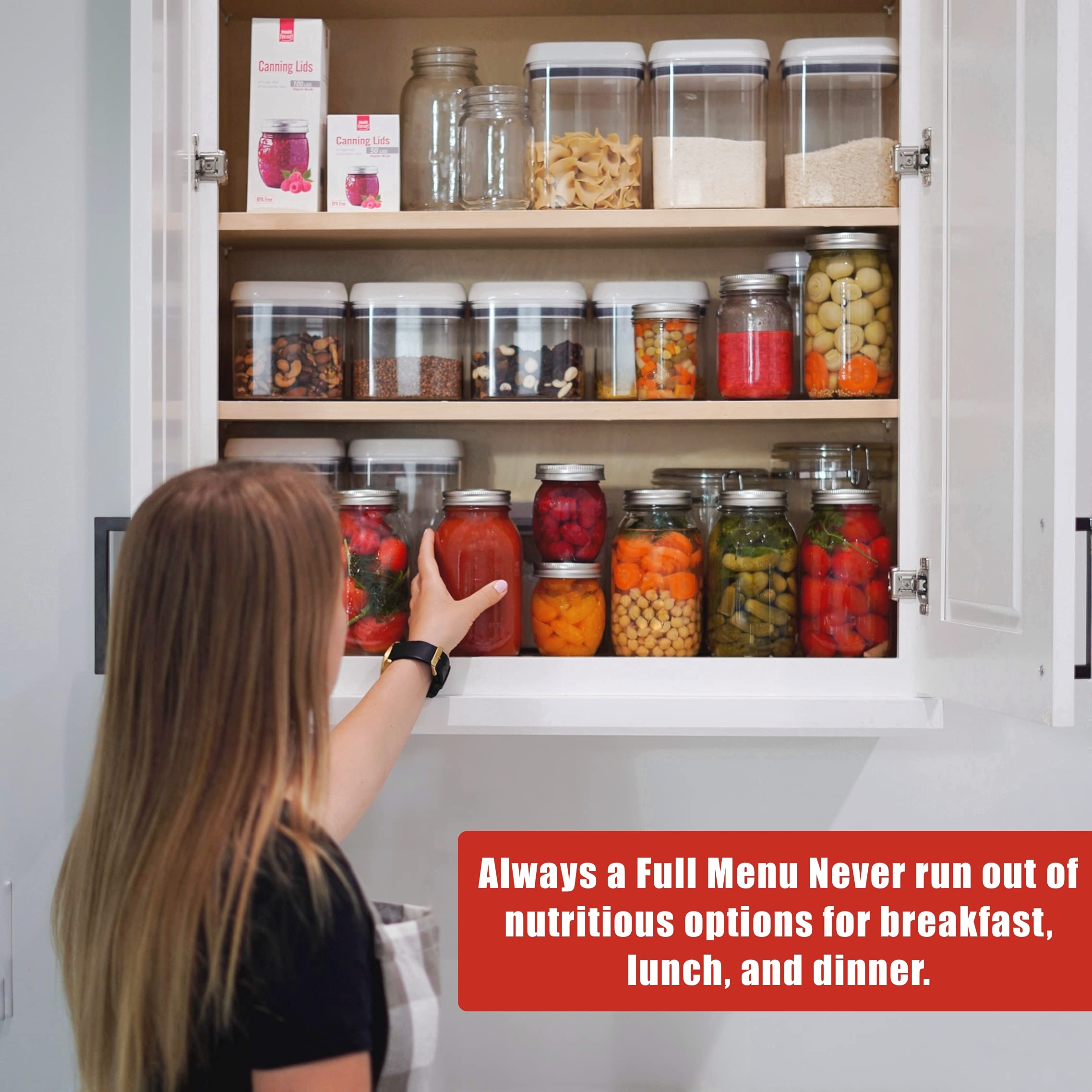 FORJARS BPA-free seals promote safe airtight storage of ingredients.