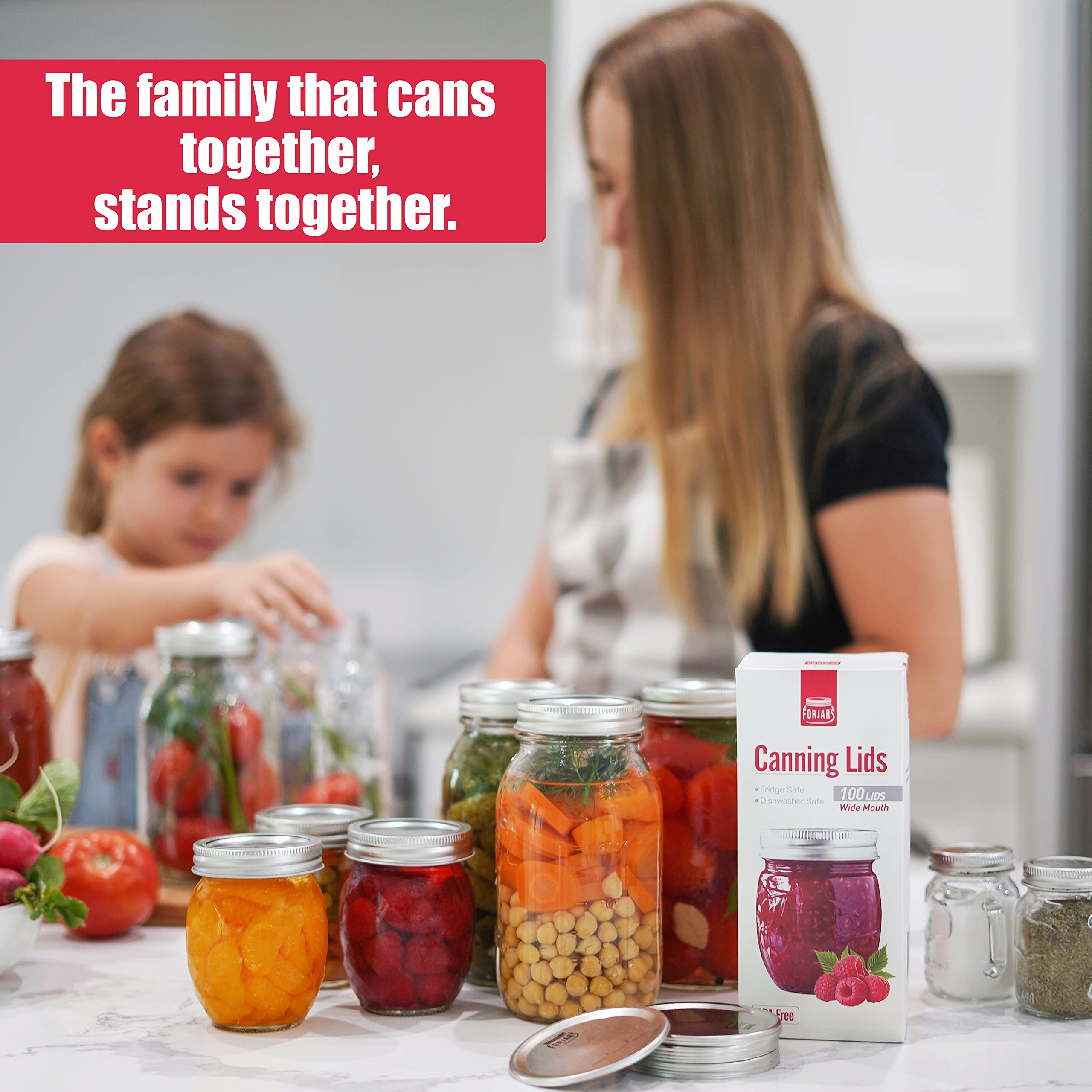 FORJARS canning lids and rings set ideal for meal prep and storage