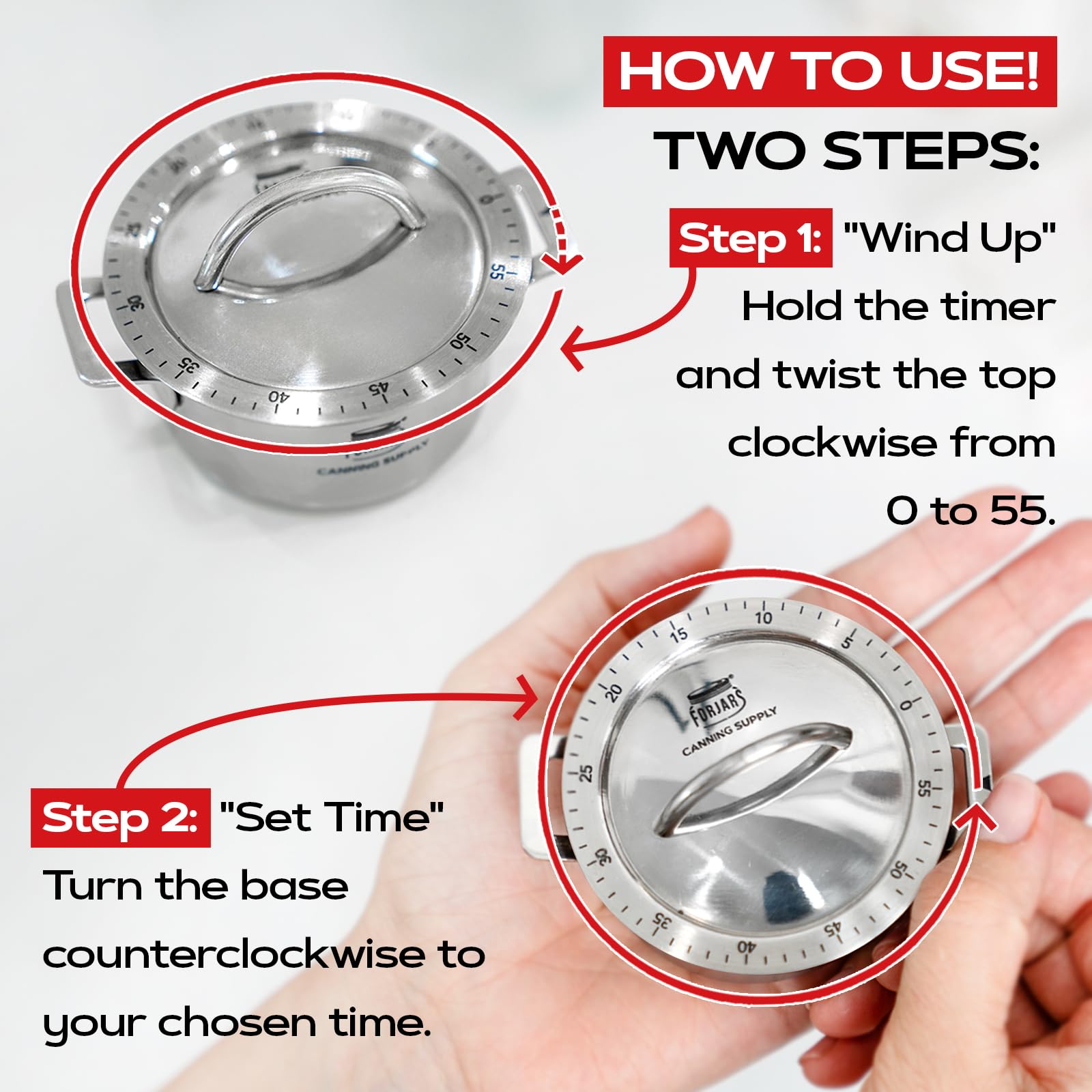 FORJARS timer on countertop fits busy kitchens with ease.