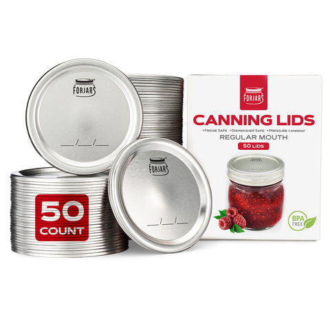 FORJARS regular-mouth lids with airtight seal for fresh meal prep.