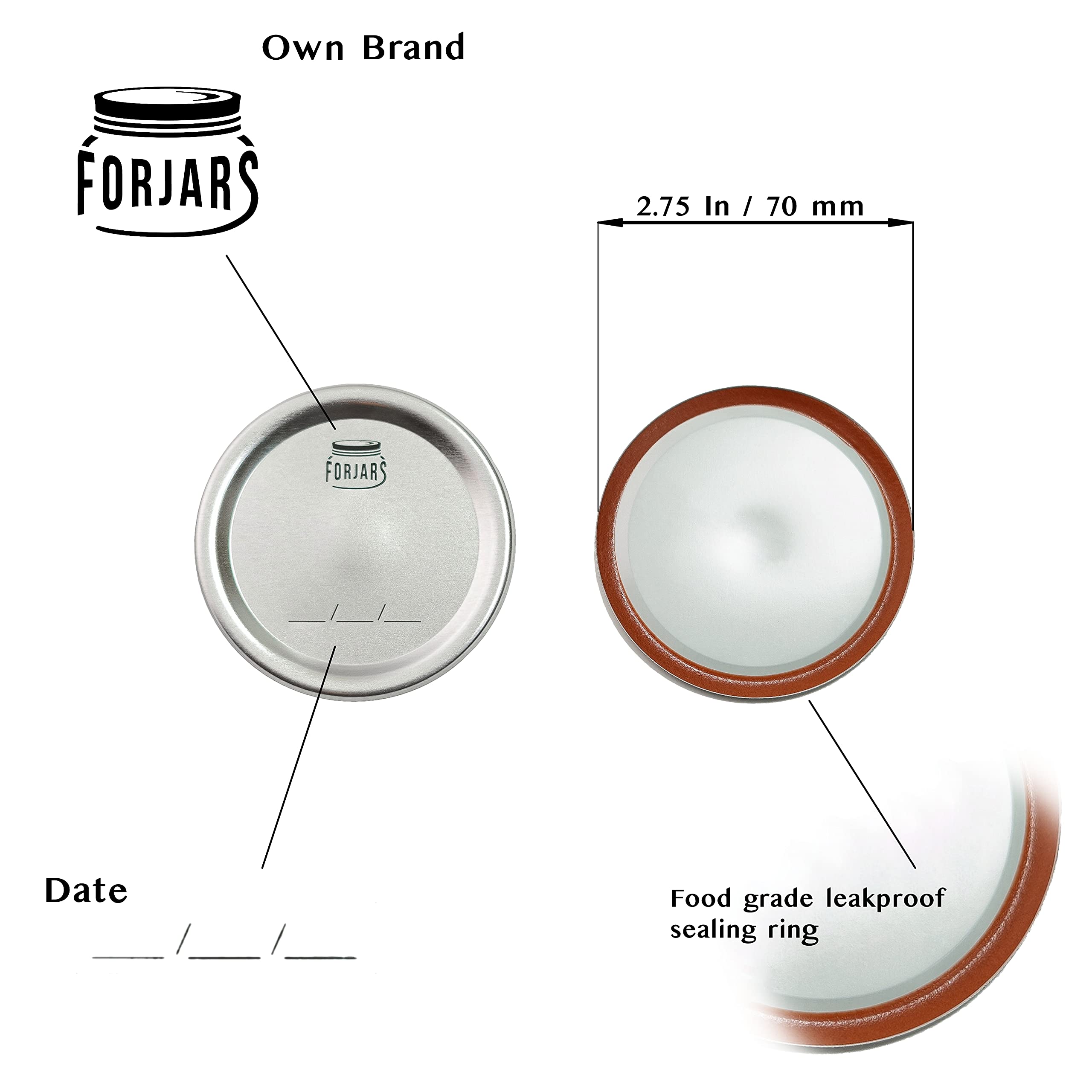FORJARS silicone seals maintain freshness and prevent leaks in jars.