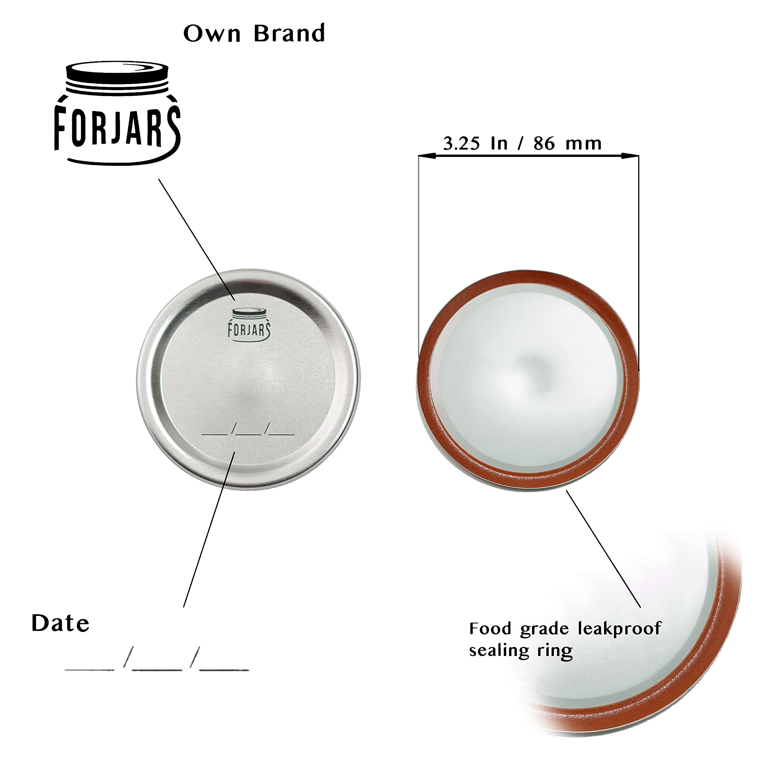 FORJARS silicone seals BPA-free keep flavors fresh and prevent leaks