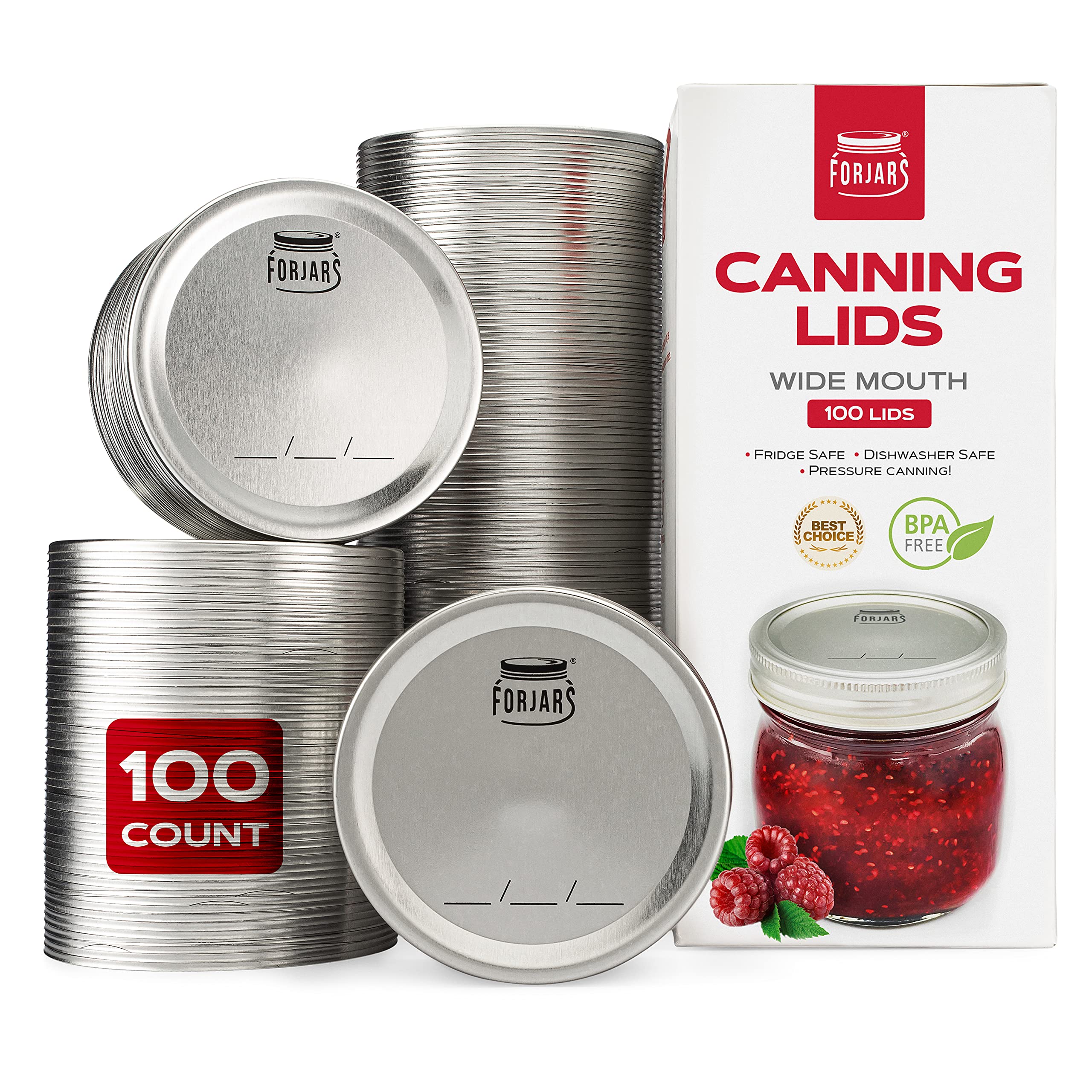 FORJARS wide-mouth airtight-seal lid on jar shows secure seal for meal prep.