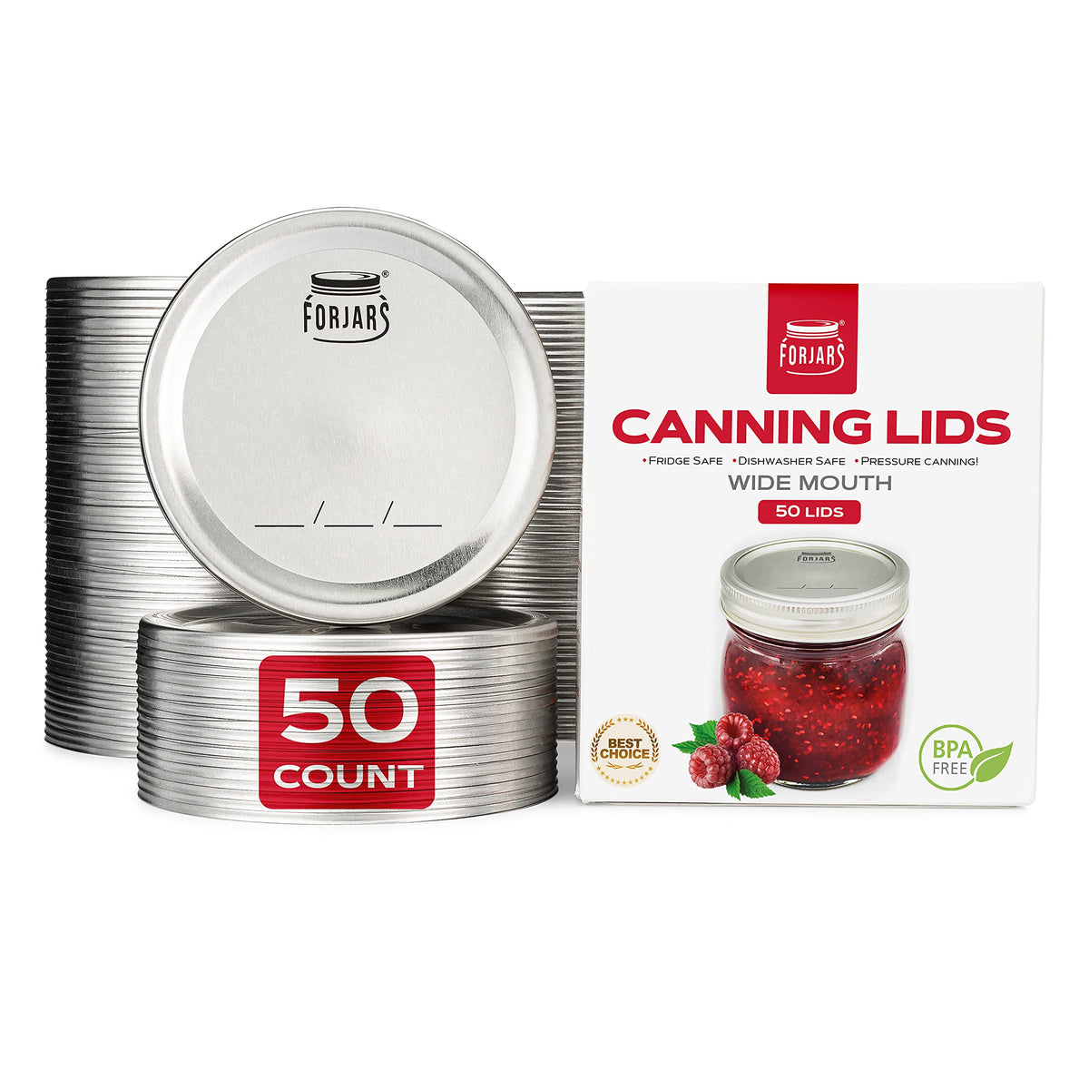 FORJARS wide-mouth lid with silicone seal on jar for airtight storage