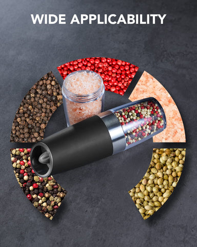 FORLIM automatic pepper grinder with LED light for precise seasoning.