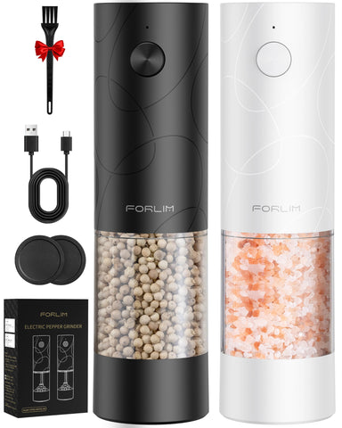 FORLIM electric salt and pepper grinder with USB charging for cord-free convenience.