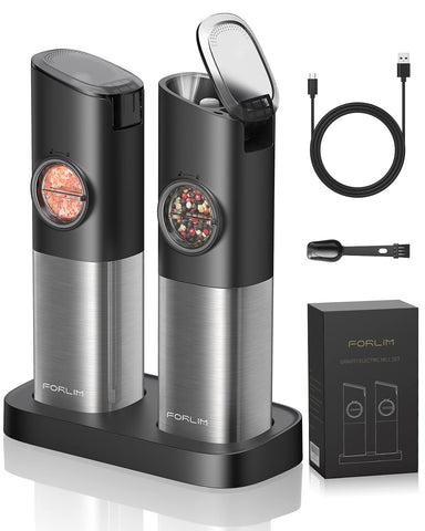 FORLIM gravity grinder with LED light for precise seasoning.