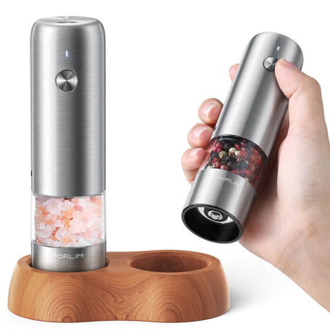 FORLIM mini grinder with wood base adds stylish stability for kitchen use