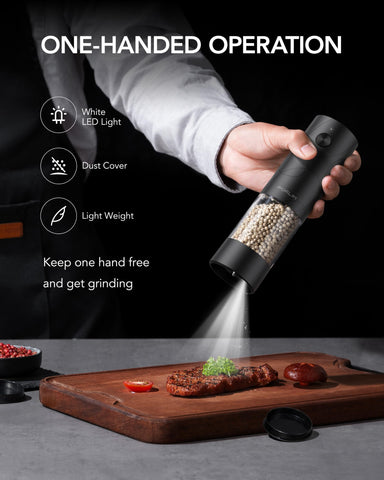 FORLIM grinder provides adjustable coarseness for fine to coarse texture control.