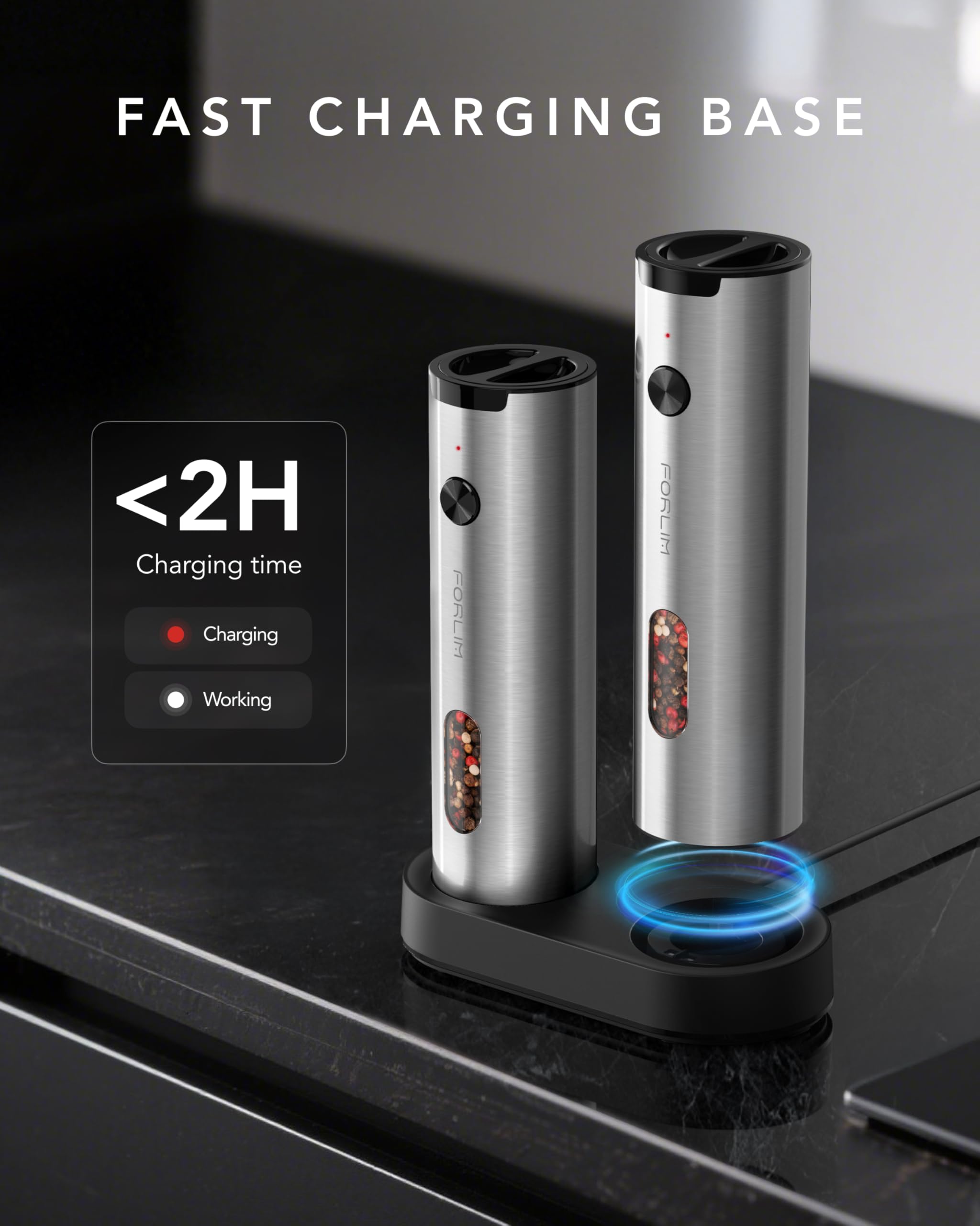 FORLIM transparent storage container shows remaining spices at a glance.