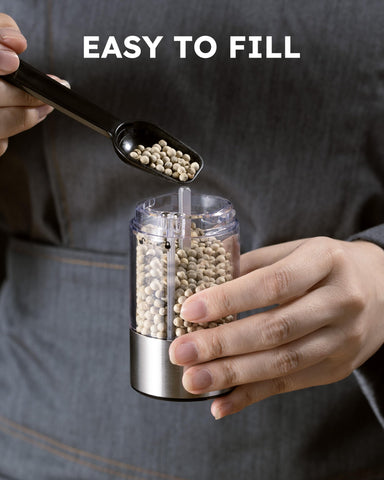 Water-washable silo simplifies cleanup after cooking.