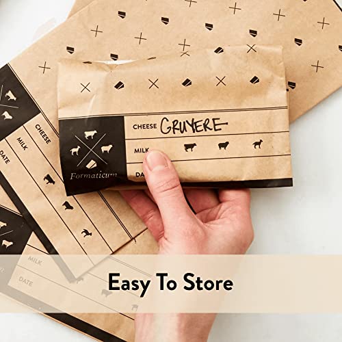 Formaticum breathable cheese paper maintains ideal humidity for cheese blocks.