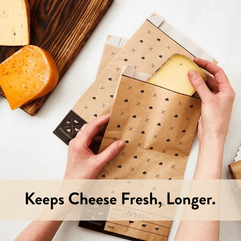 Formaticum date-labels organize cheese storage for easy access.